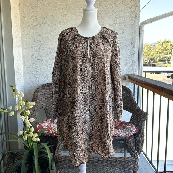 Amuse Society Raven Natural Pattern Mini Dress SZ Medium - Picture 4 of 14